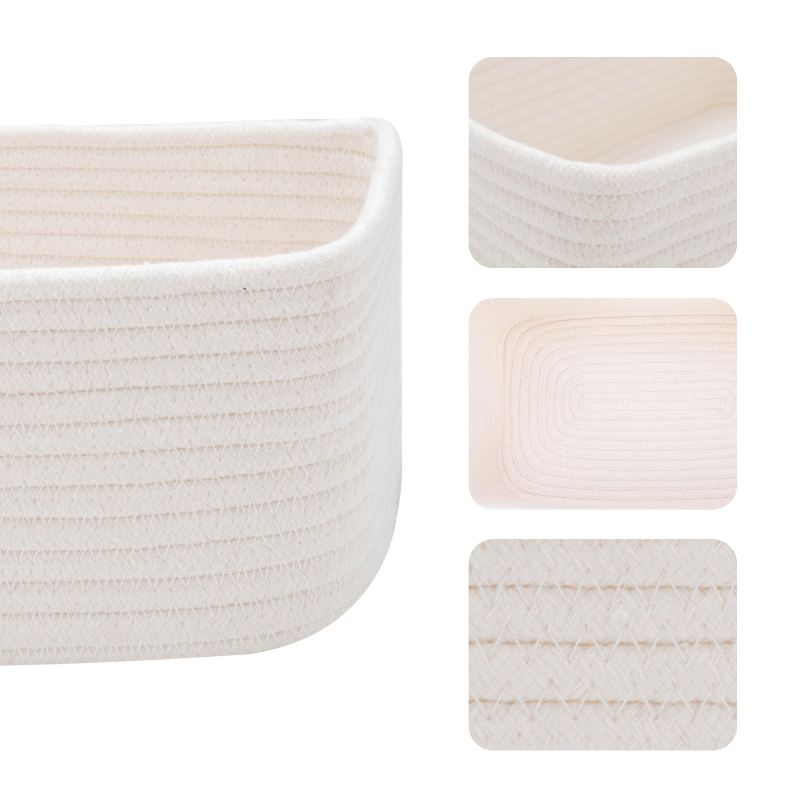 MiniArk soft durable cotton rope basket close-up shows hand-woven craftsmanship