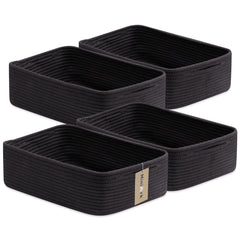 MiniArk large shallow baskets hold towels neatly for bathroom organization and easy access.