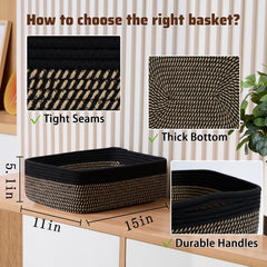 MiniArk bathroom storage baskets closeup shows durable rope weave for tidy bathrooms