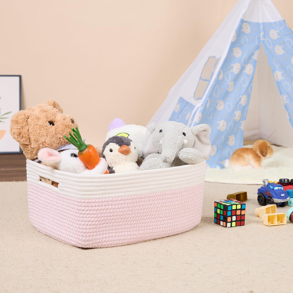 MiniArk blanket and towel storage basket adds warmth to nursery or entryway.