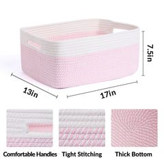 MiniArk pink closet-organizer basket neatly holds clothing and fabrics.