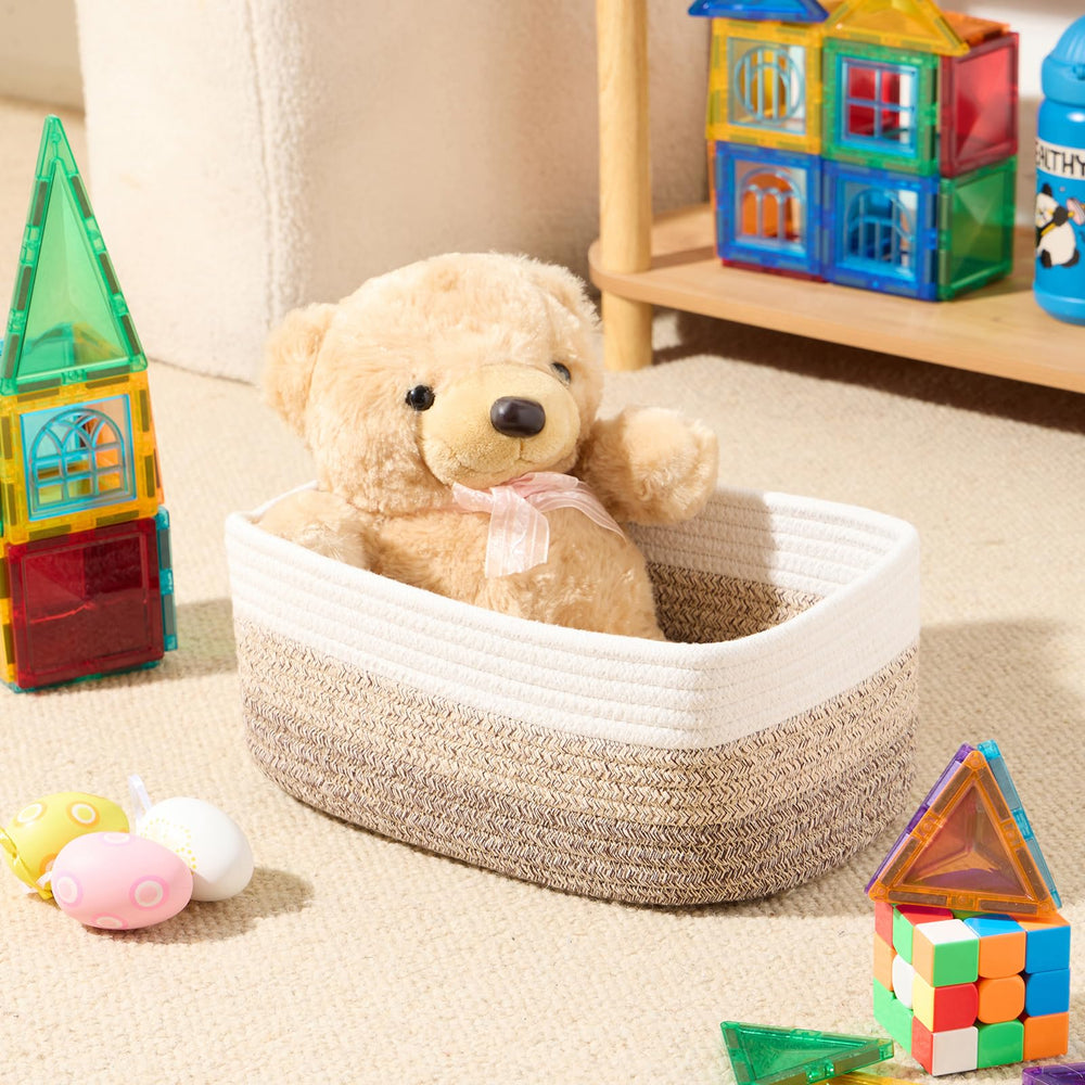 MiniArk cube decorative box features durable rope weave for stylish storage