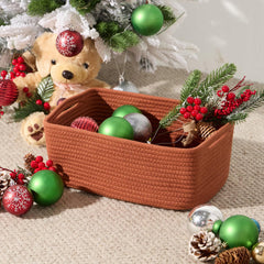 MiniArk decorative basket in living room adds warm texture and minimalist charm.