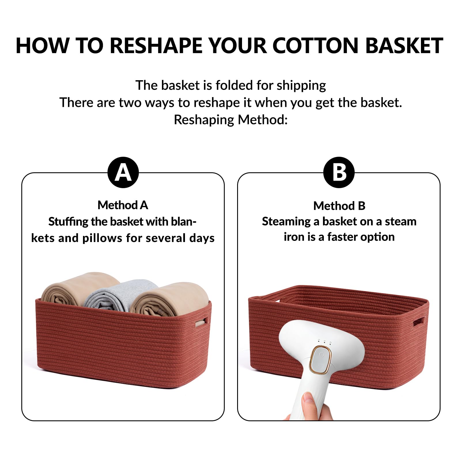 MiniArk easy-shaping process with packaging helps baskets regain form