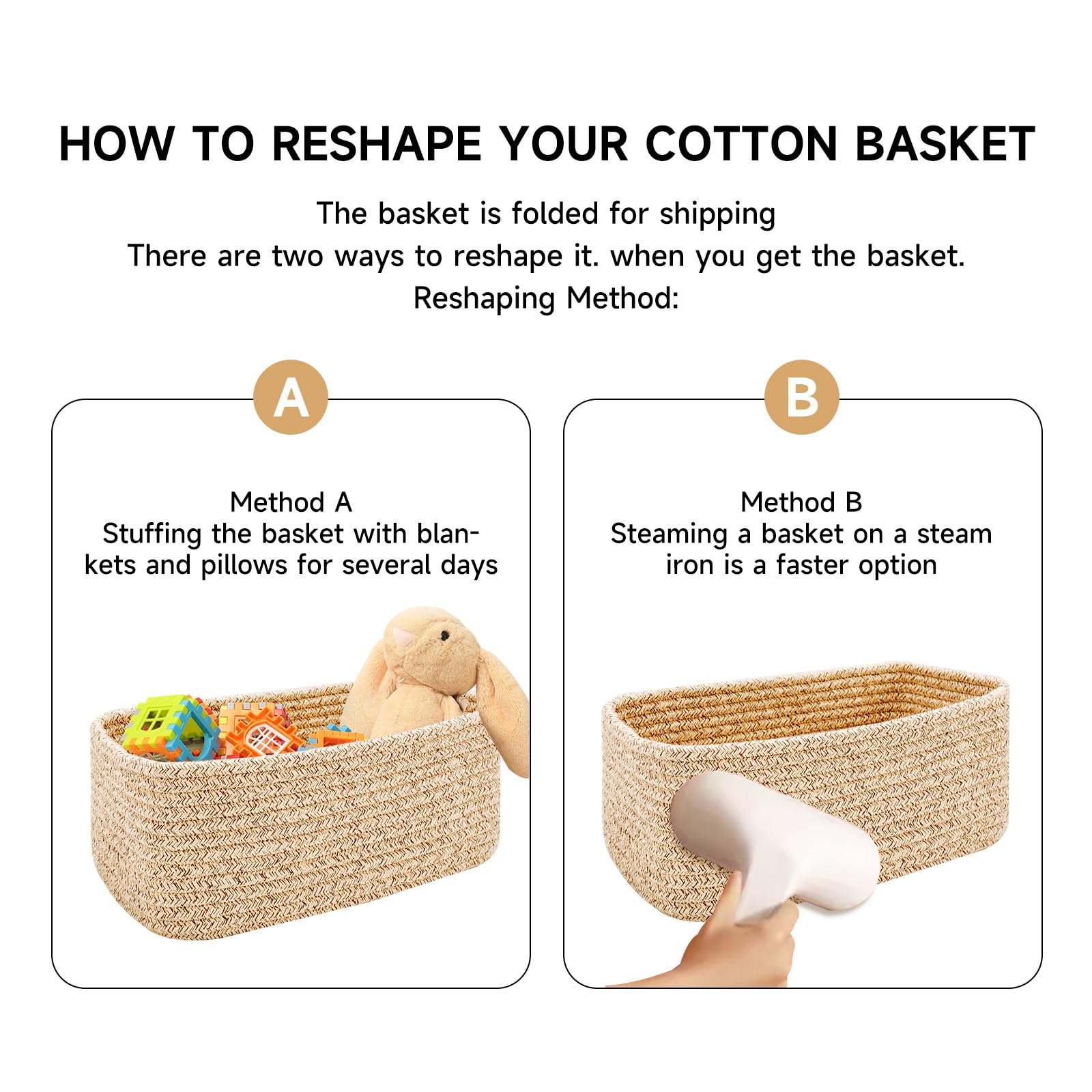 MiniArk shaping-friendly basket shown with quick reshaping tips.