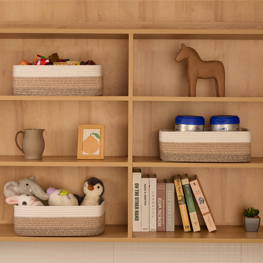 MiniArk large basket gradient brown open top demonstrates easy access for toys.