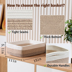 MiniArk large basket gradient brown side view shows durable rope weave.