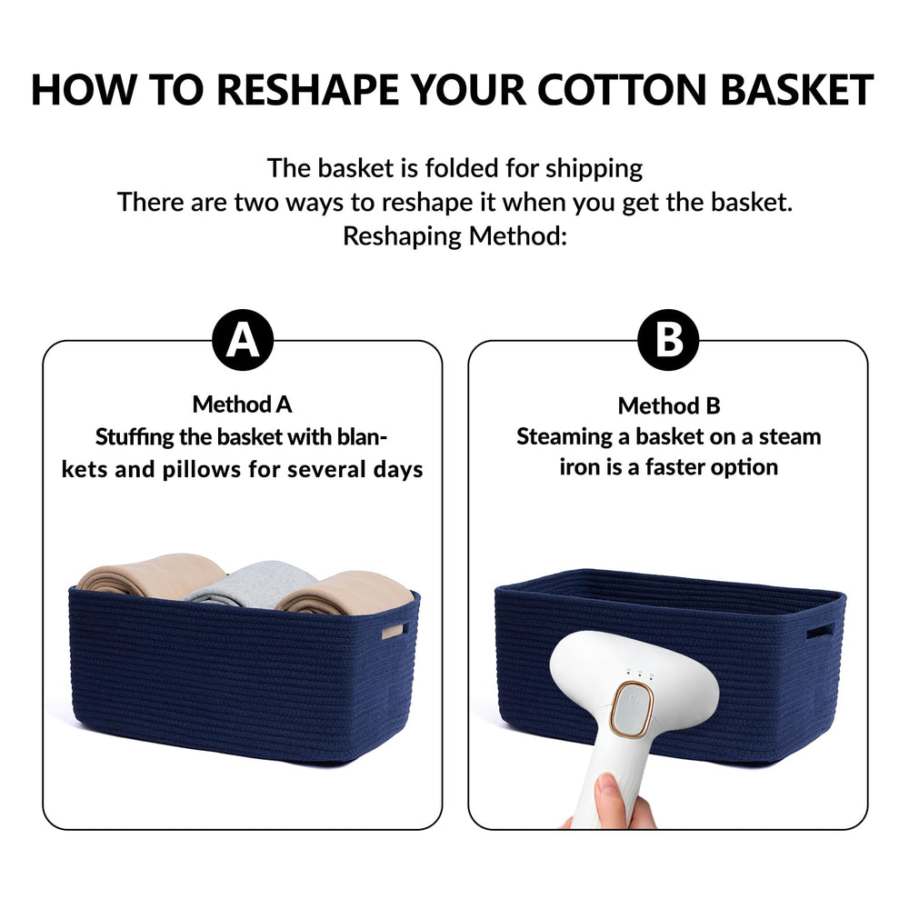 MiniArk large baskets for blankets, towels, or clothing in playrooms or entryways.