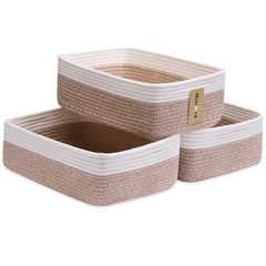 MiniArk large rope basket keeps towels neatly organized on bathroom shelf