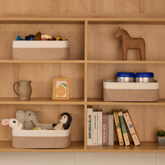 MiniArk large rope basket bathroom-storage shown with towels for quick grab-and-go.
