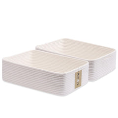 MiniArk large shallow basket off-white close-up showing durable rope texture for storage.