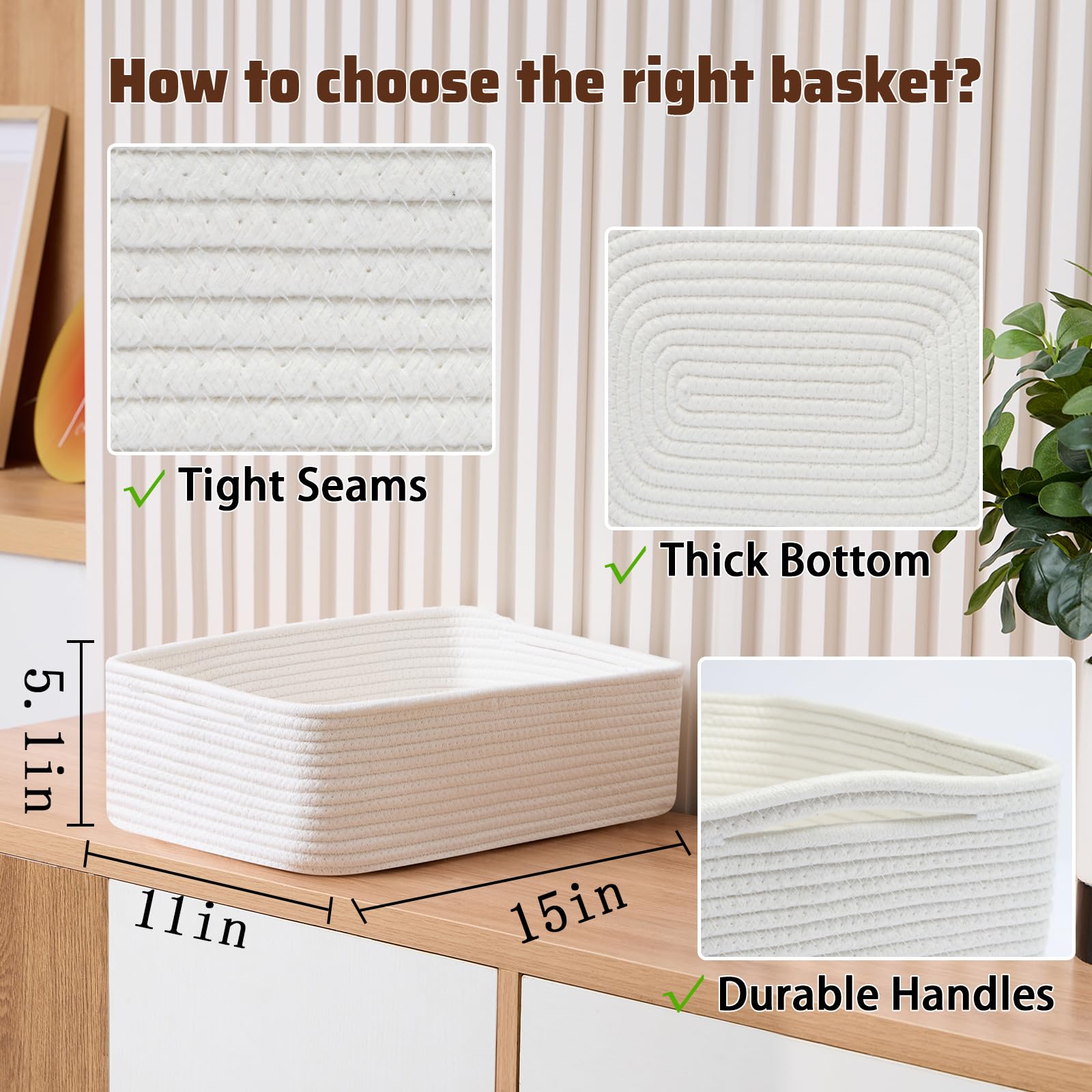 MiniArk large shallow basket off-white on shelf demonstrates versatile storage for clutter-free living.