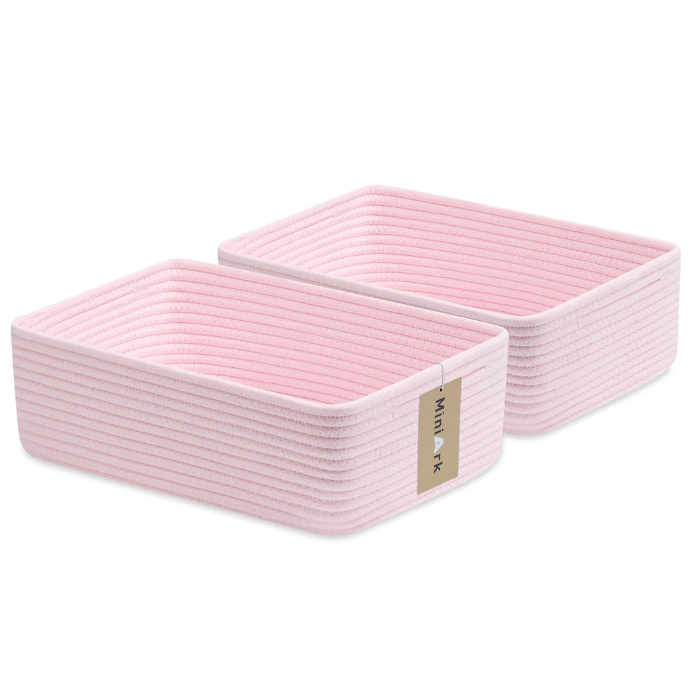 MiniArk large shallow baskets overview for organized bathroom or shelves