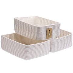 MiniArk large shallow baskets angled view show spacious storage for towels and blankets.