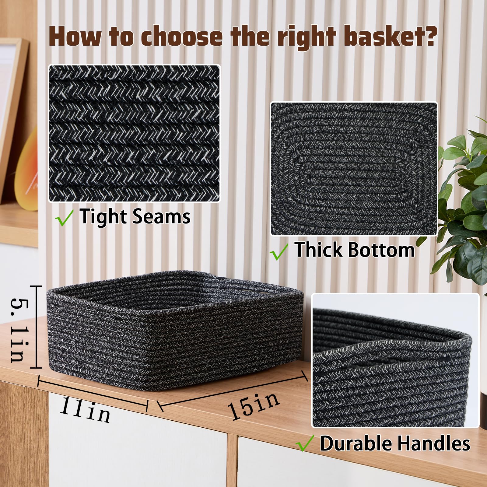 MiniArk large shallow baskets in a closet keep clothing neat and accessible.