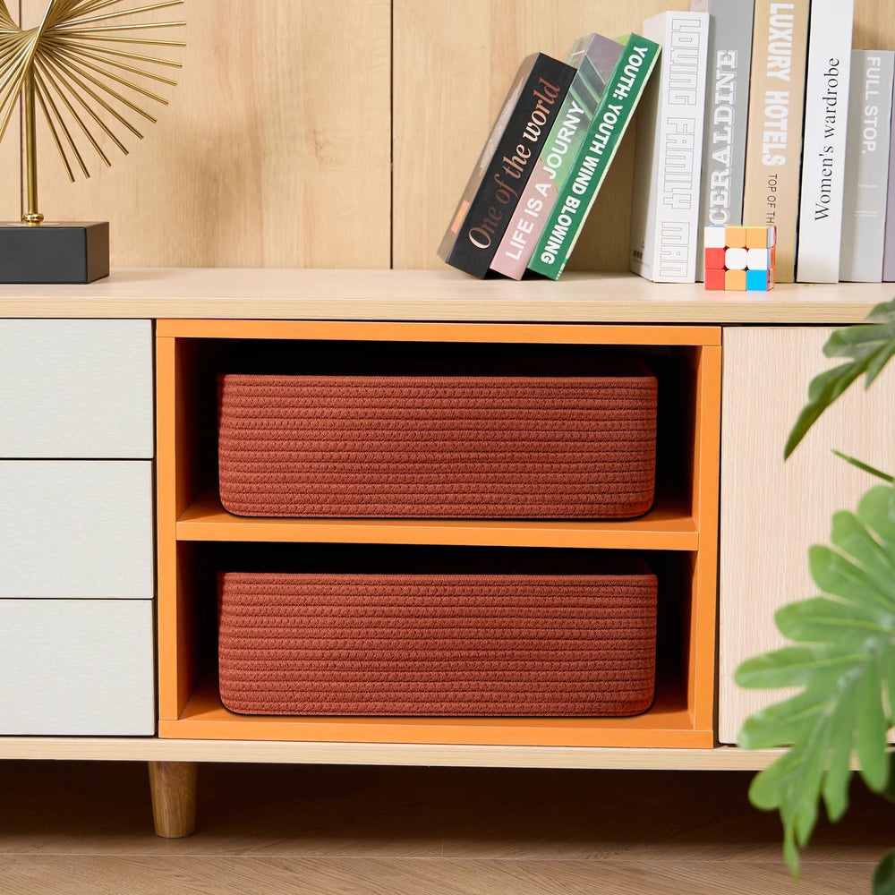 MiniArk large shallow baskets nursery with toys and books offer safe,odor-free organization