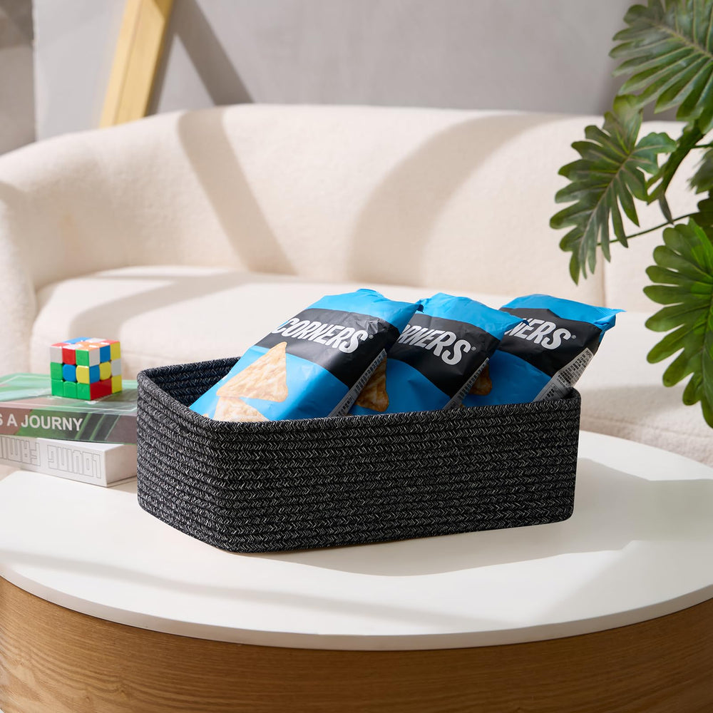 MiniArk large shallow baskets in a nursery keep toys and essentials safe.