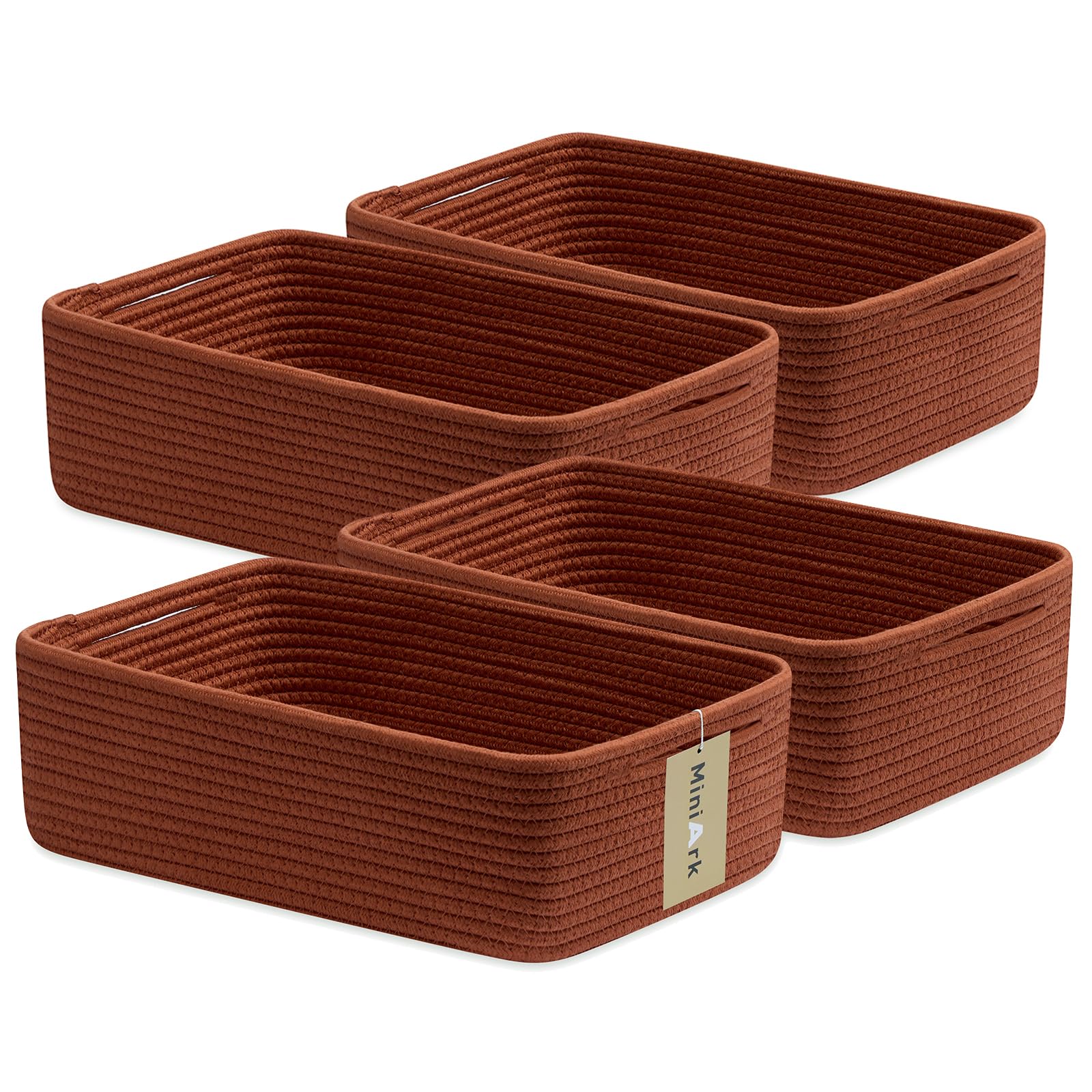MiniArk large shallow baskets red pack front view for organized storage