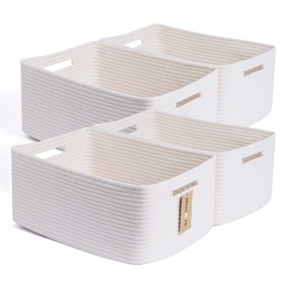 MiniArk large storage basket 4-pack for organized closet storage and easy access.