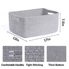MiniArk large storage basket closeup stitch detail highlights durable construction for toys