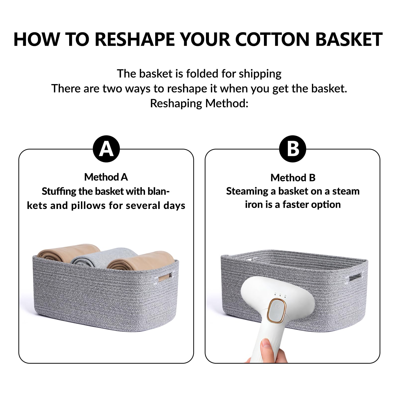MiniArk large storage basket with grey hue complements living spaces while reducing clutter