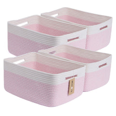 MiniArk large storage basket pink front view ideal for quick closet organization