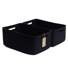 MiniArk large storage baskets 2-pack black—ample capacity for clothes and blankets.