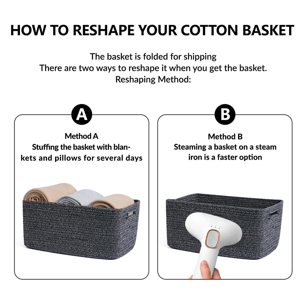 MiniArk large storage baskets blanket storage on shelf for nursery clutter control.