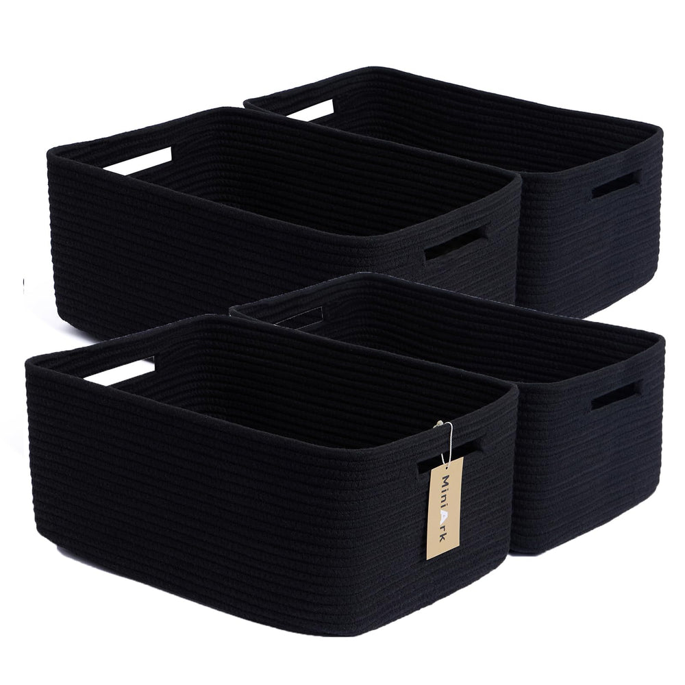 MiniArk large storage baskets setup in a closet for organized clothes