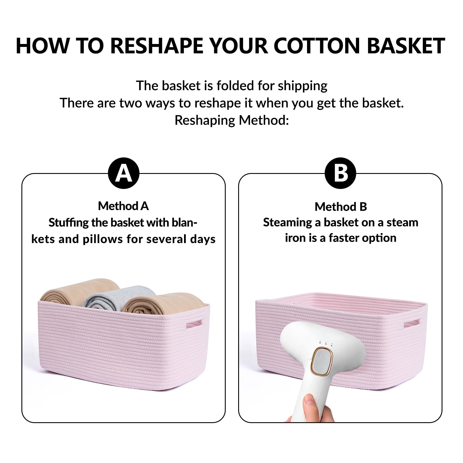 MiniArk Large Storage Baskets close-up shows soft cotton rope texture and durability.