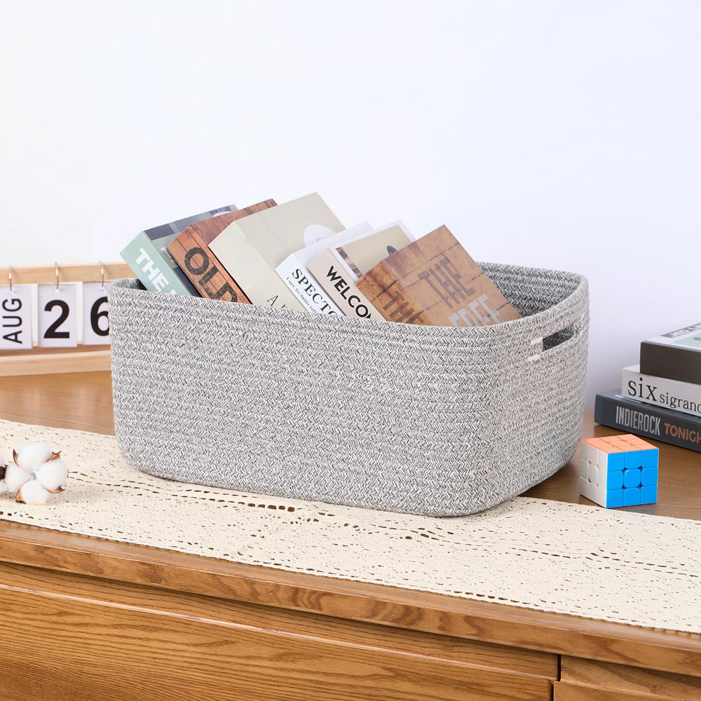 MiniArk large storage baskets in a nursery with blankets and toys stored neatly
