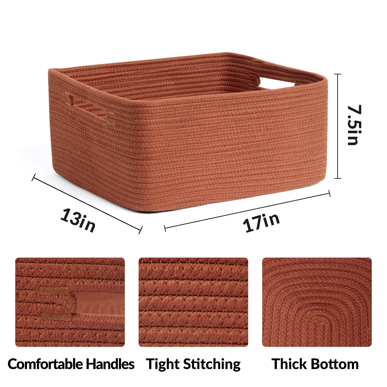 MiniArk large storage baskets oxide red stack on shelf easy access