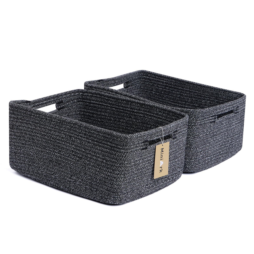MiniArk large storage baskets front view showing 17x13 size for easy shelf organization.