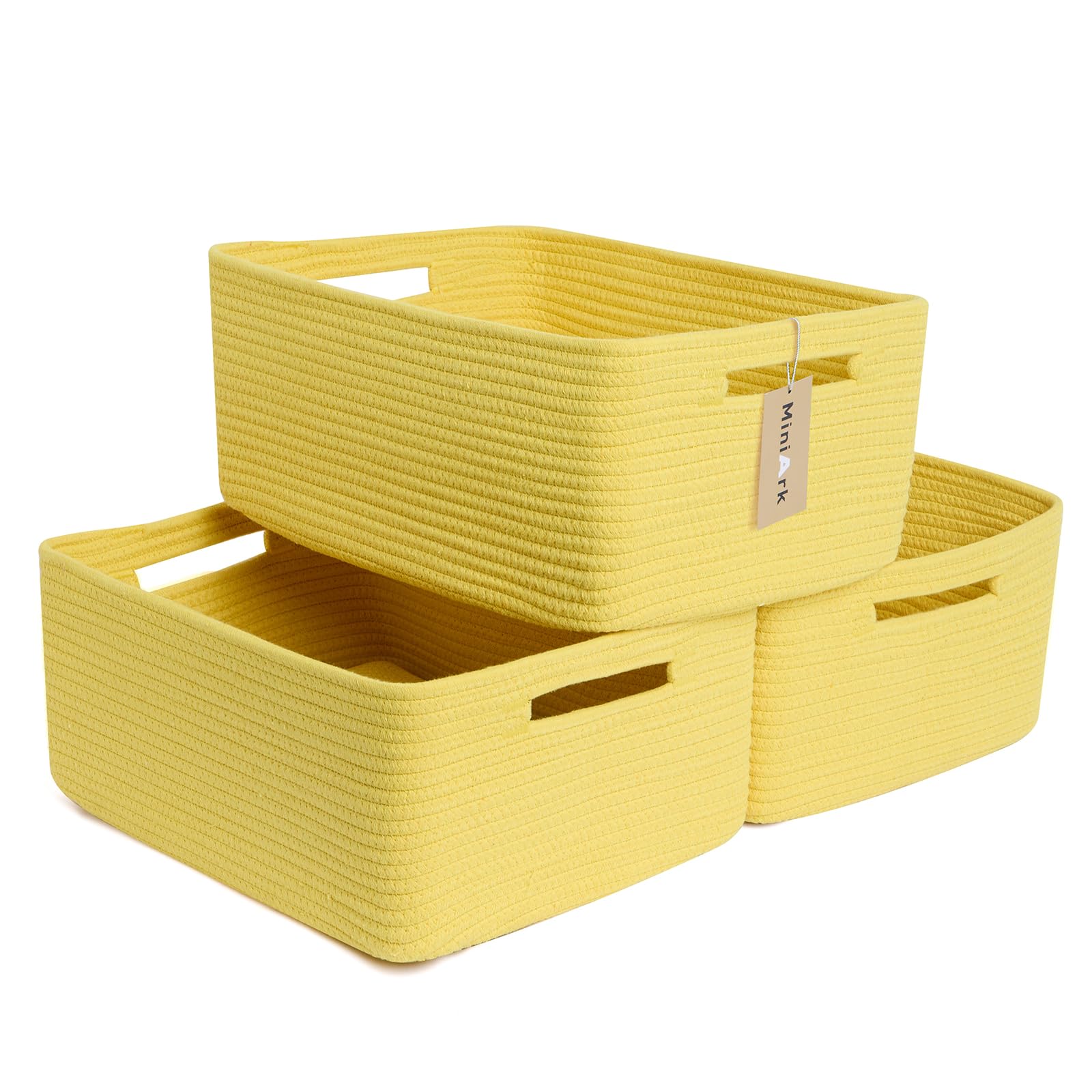 MiniArk large storage baskets on shelf for easy clothing and toy organization