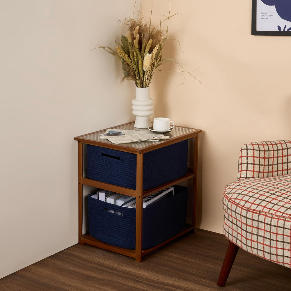 Gift-ready MiniArk navy basket styled as decorative storage.