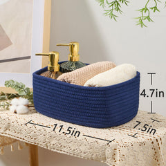 MiniArk navy blue compact basket fits small items in tight spaces.