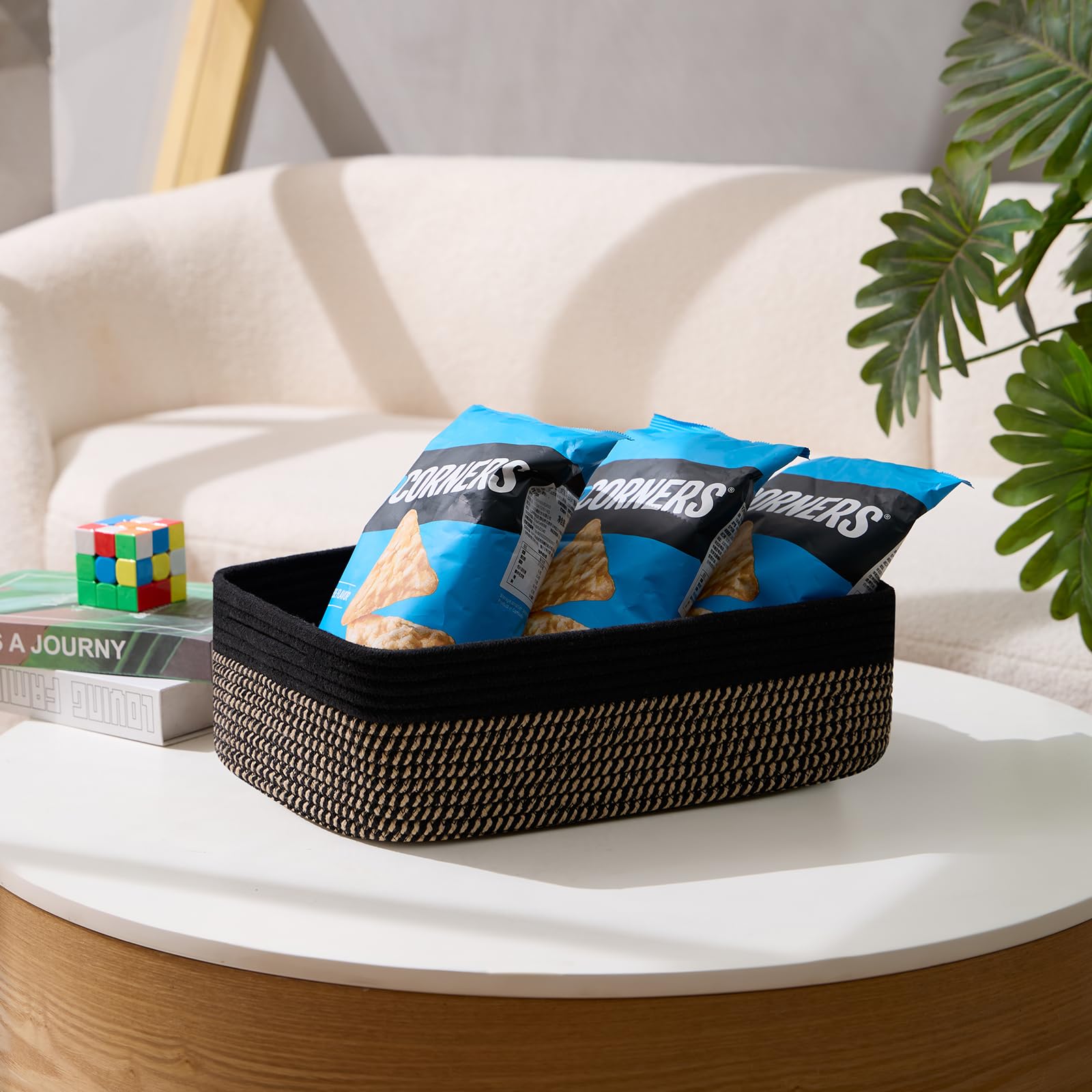 MiniArk nursery-safe cotton rope basket demonstrates soft storage for toys and essentials
