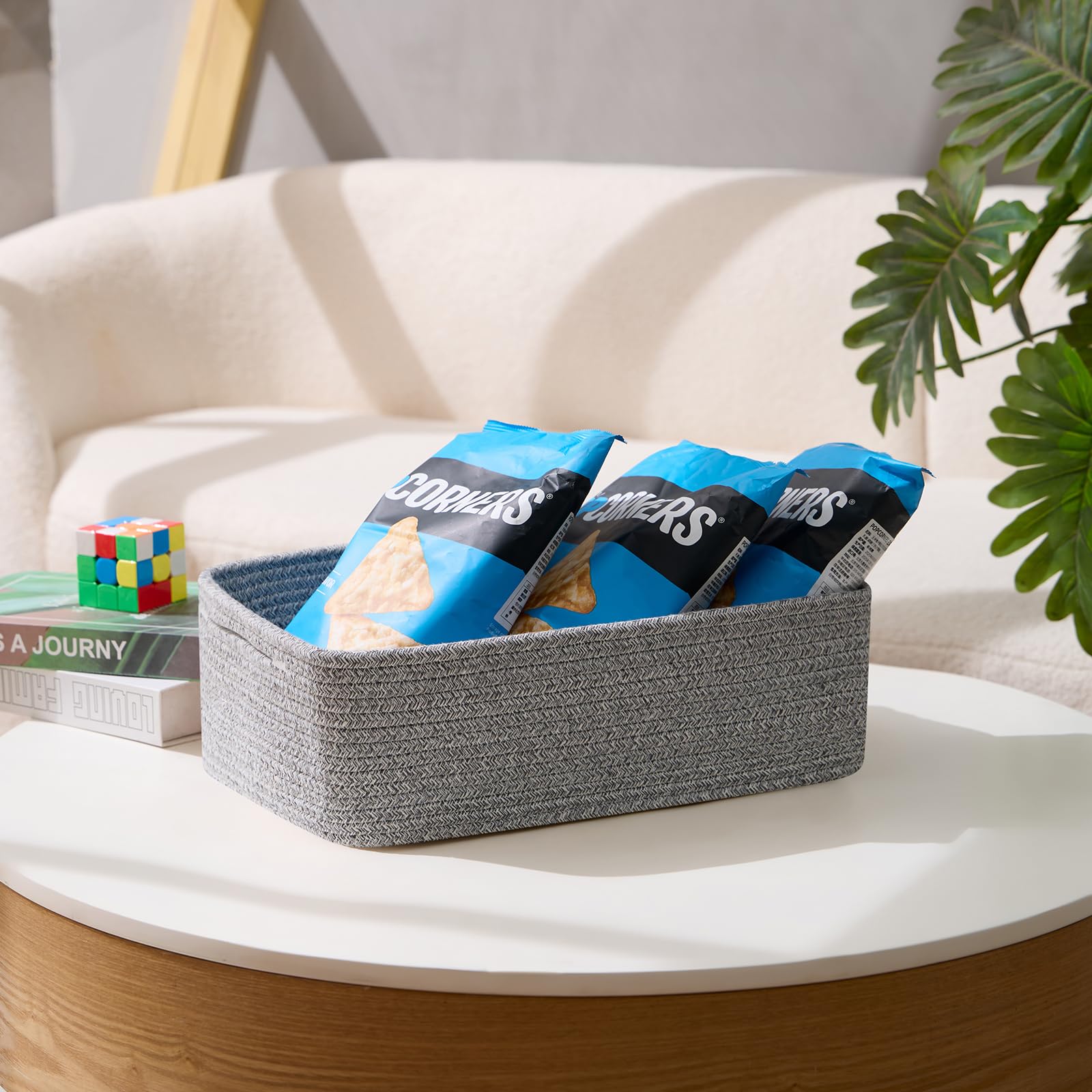 MiniArk nursery-safe rope basket with soft edges for toy storage