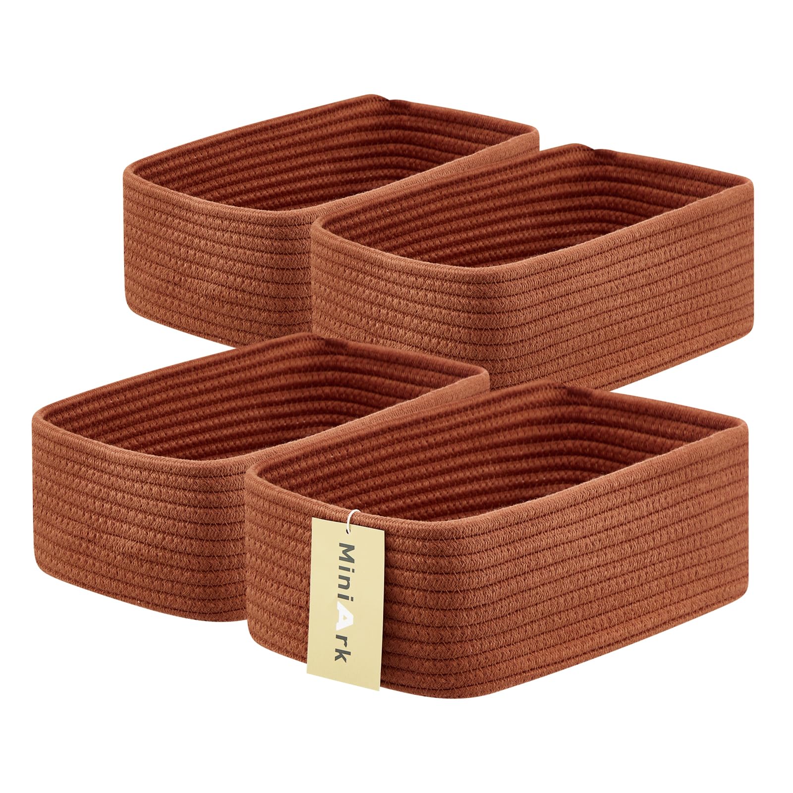 MiniArk oxide red small storage baskets 4-pack for clutter-free organization.