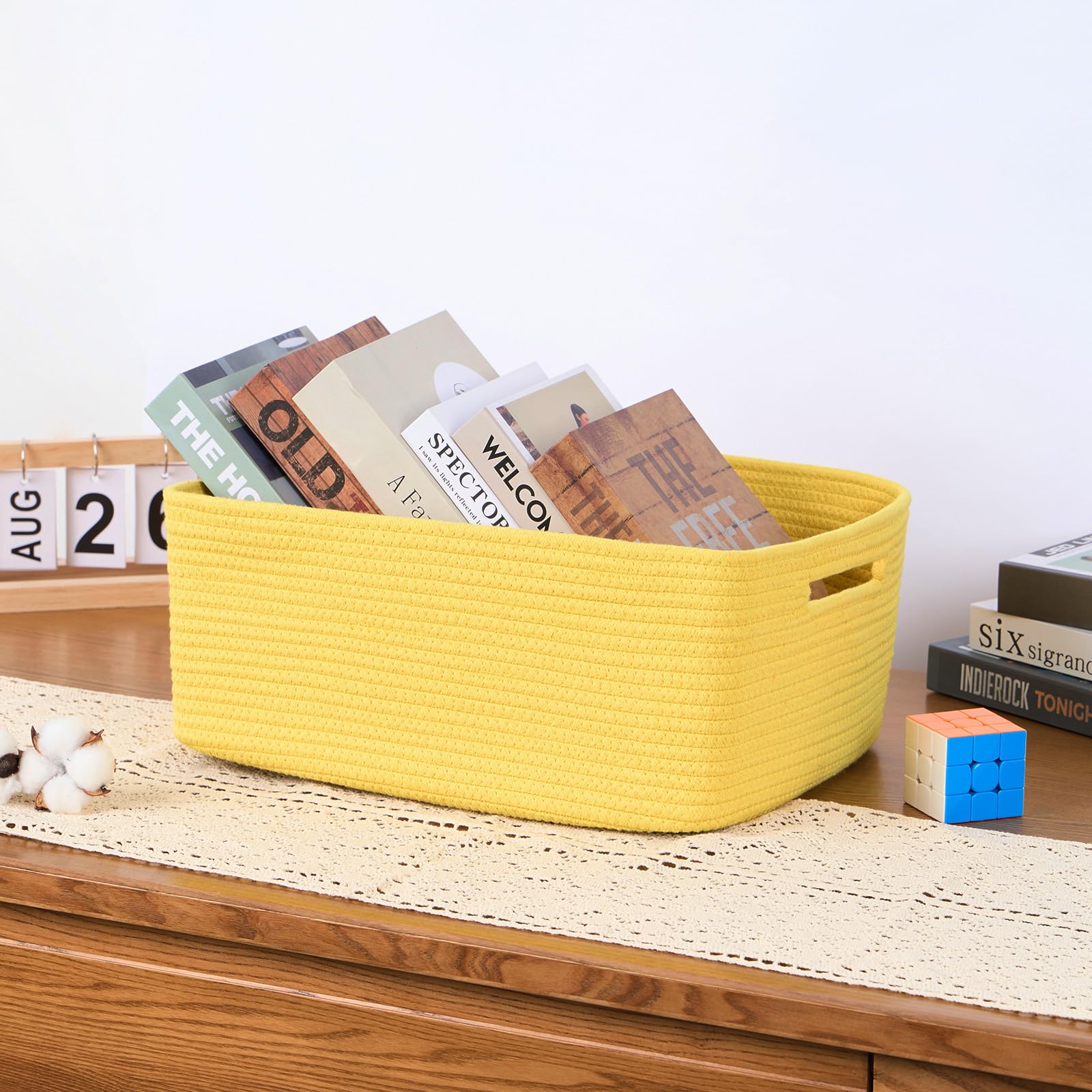 MiniArk playroom toy bins yellow for organized blocks and toys.