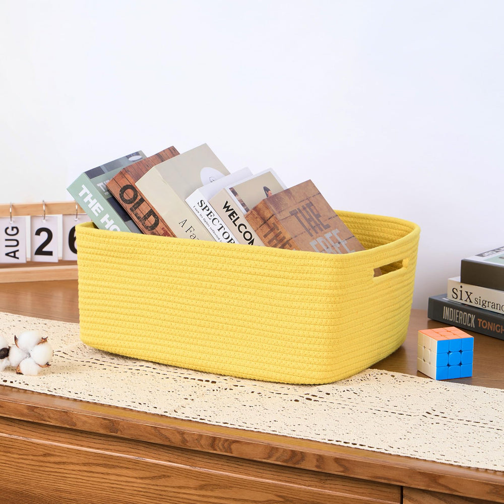 MiniArk playroom toy bins yellow for organized blocks and toys.