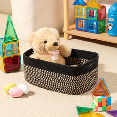 MiniArk handwoven cotton rope basket, strong and long-lasting storage solution.