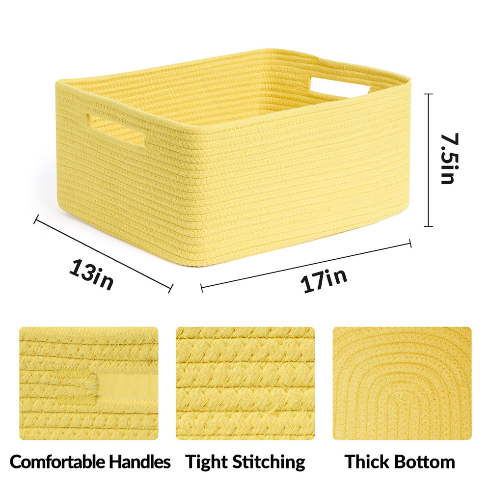 MiniArk rectangular basket closeup highlights sturdy cotton rope and soft-touch texture for nursery use