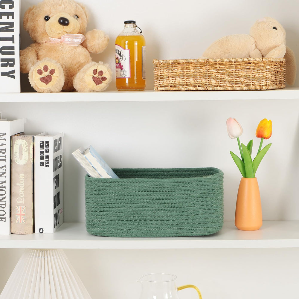 MiniArk four-pack green storage baskets streamline desk clutter and drawer organization.