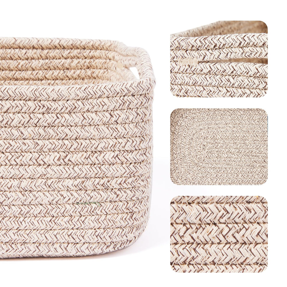 MiniArk hand-woven shelf basket adds warm texture to desks and shelves.