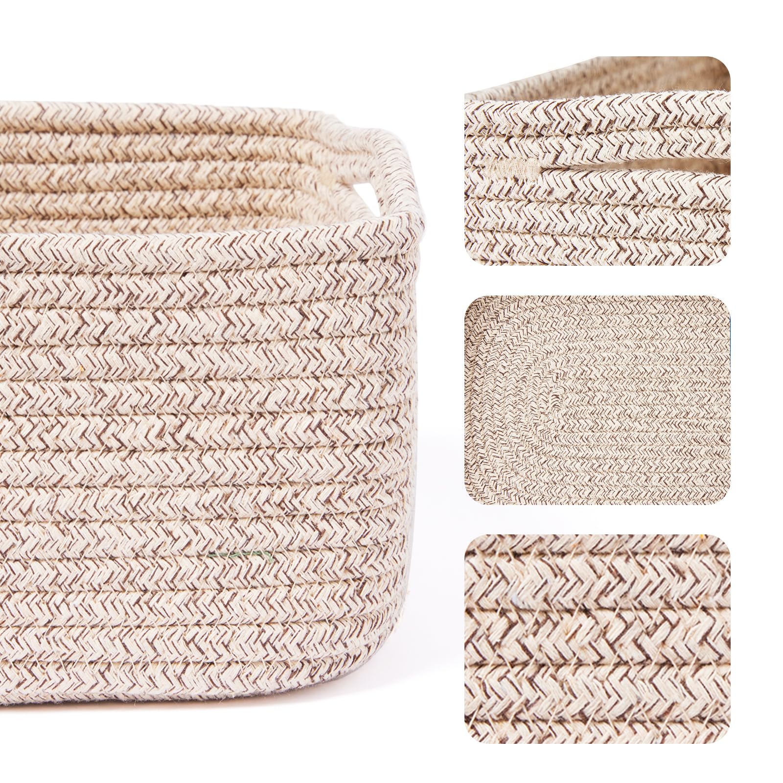 MiniArk shelf basket handwoven rope texture highlights soft, durable construction.