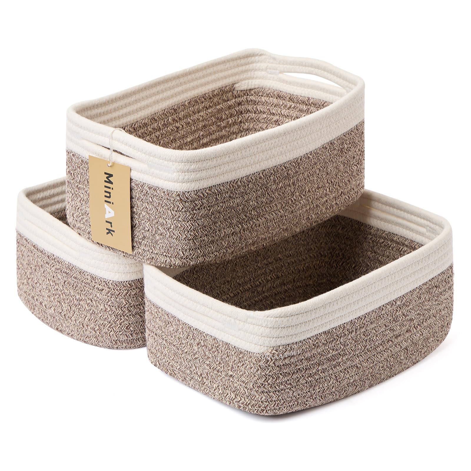 MiniArk small storage basket compact size front view keeps cosmetics and keys neatly organized.