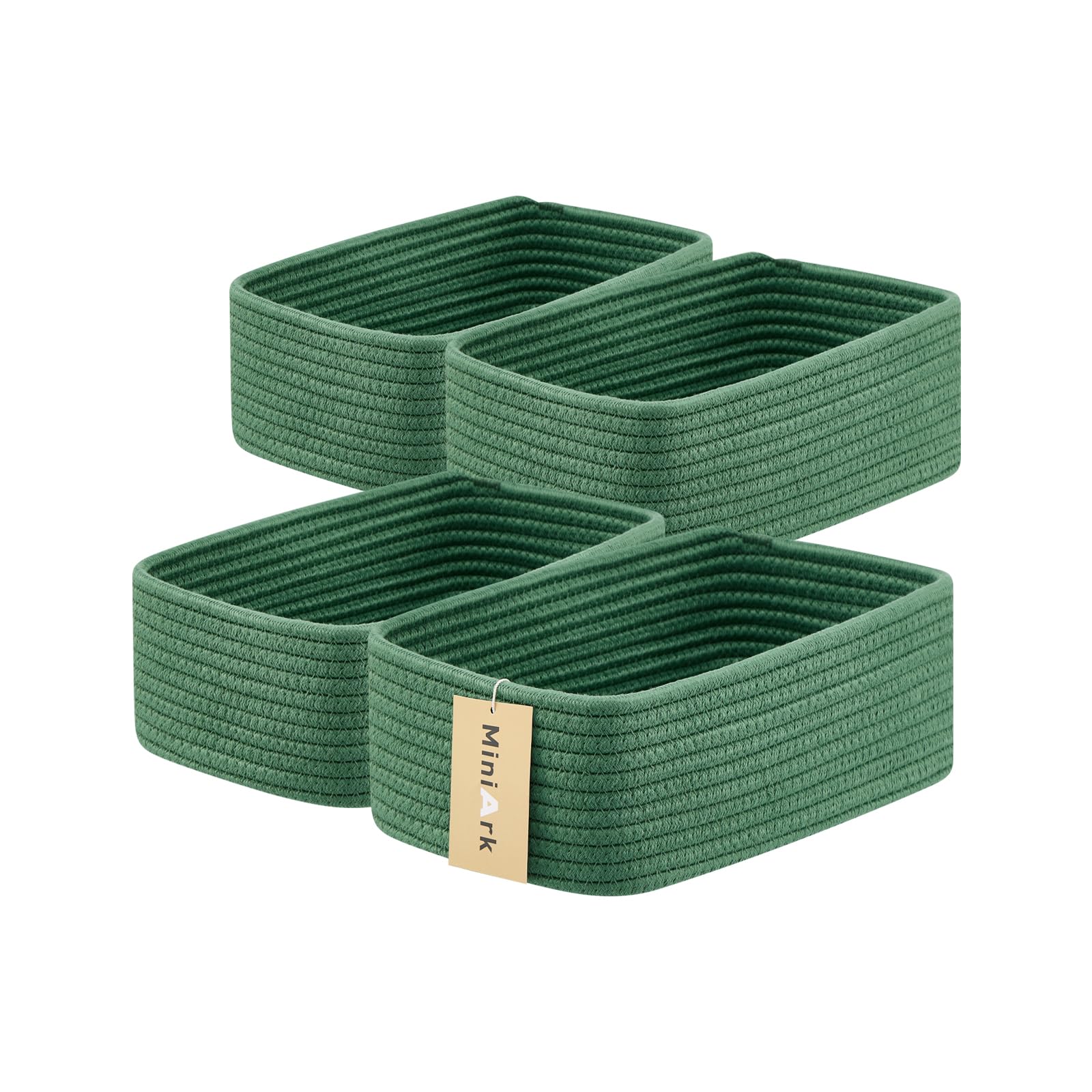 MiniArk small storage basket green ready for cosmetics and small item organization.
