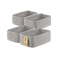 MiniArk small storage baskets 4-pack in mixed grey for compact cosmetics and organizers.