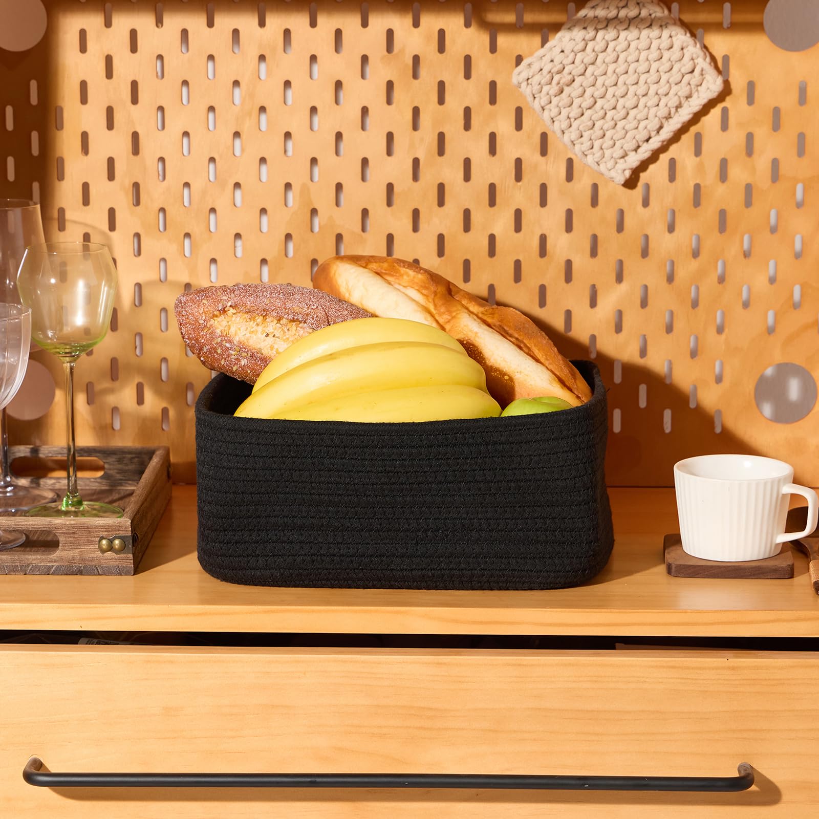 MiniArk small storage baskets desk-closet-organization offer tidy storage for keys and remotes.